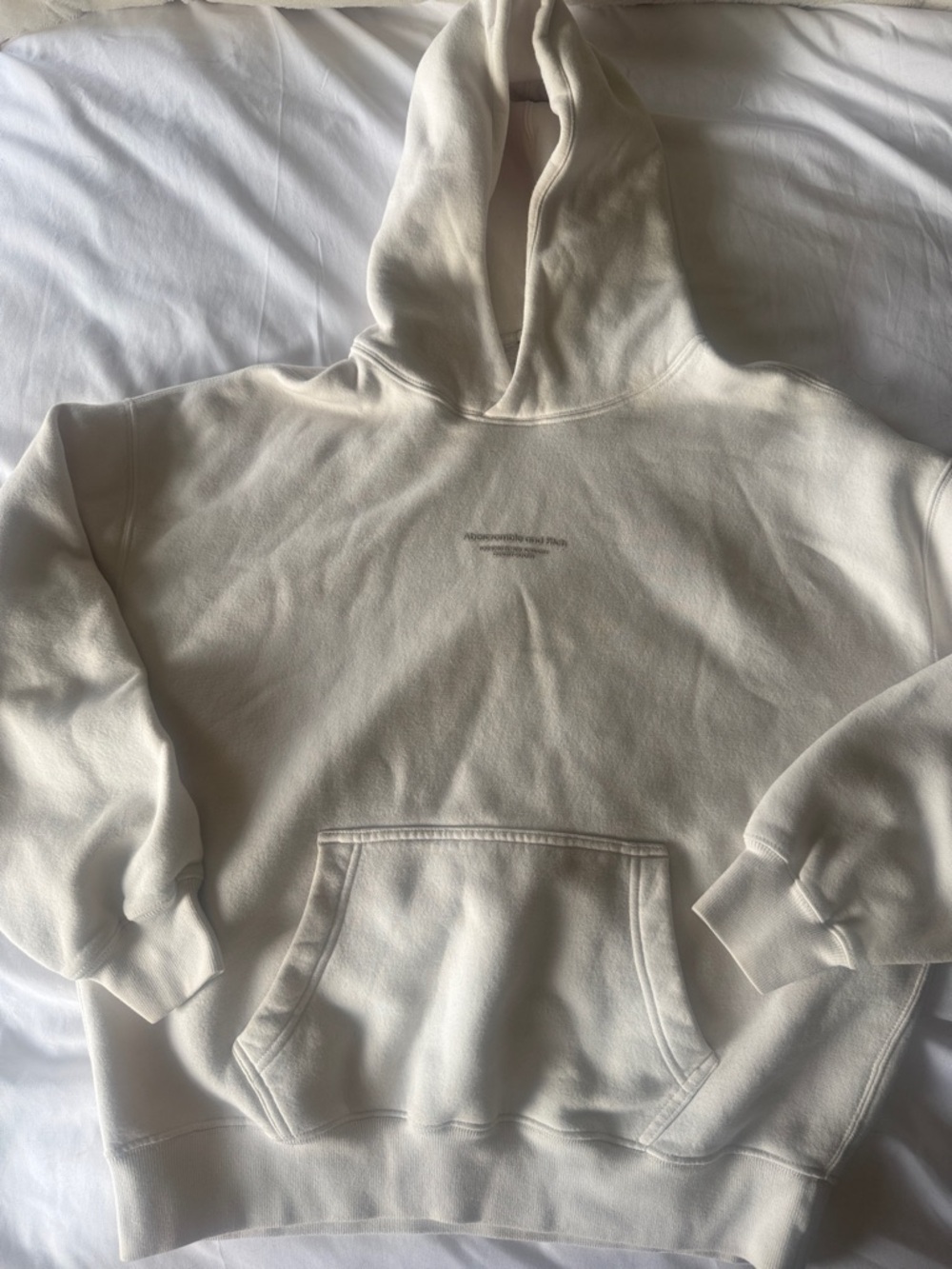 Abercrombie & Fitch Neutral Cream Logo Sweatshirt